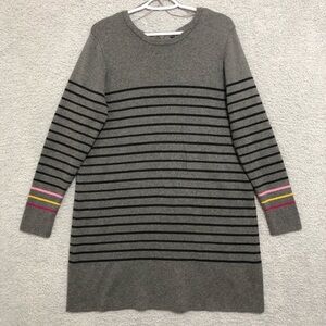 Joules Gray Striped Sweater Dress Size 12 Knee Length